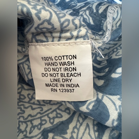 Debbie Katz floral cotton long sleeve v-neck button up resortwear dress women M - Picture 4 of 4